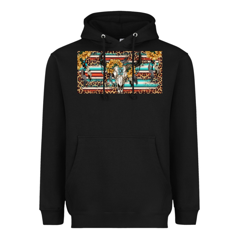 Boho Bull Skull And Serape Heavyweight Hoodie by RanaPortraitStore | Teevron