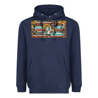 Navy Boho bull skull and serape Heavyweight Hoodie - RanaPortraitStore