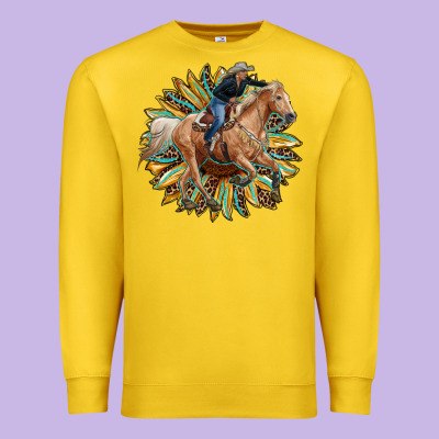 Sunflower Rodeo Premium Sweatshirt Designed By Ranaportraitstore