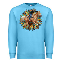 Ocean Blue sunflower rodeo Premium Sweatshirt - RanaPortraitStore