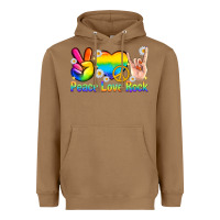 Toasted Coconut peace love rock pride Heavyweight Hoodie - texasbilliewilder
