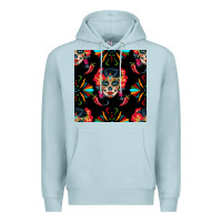 Blue Mist sugar skull seamless pattern Premium Hoodie - BundleAndBundleShop
