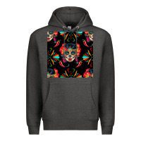 Charcoal Heather sugar skull seamless pattern Premium Hoodie - BundleAndBundleShop