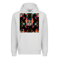 Dove Grey sugar skull seamless pattern Premium Hoodie - BundleAndBundleShop