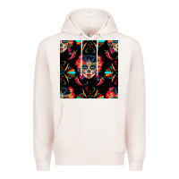 Pale Pink sugar skull seamless pattern Premium Hoodie - BundleAndBundleShop