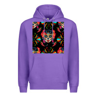 Purple sugar skull seamless pattern Premium Hoodie - BundleAndBundleShop
