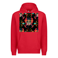 Red sugar skull seamless pattern Premium Hoodie - BundleAndBundleShop
