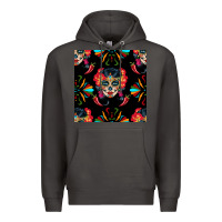 Smoke sugar skull seamless pattern Premium Hoodie - BundleAndBundleShop