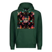 Sports Green sugar skull seamless pattern Premium Hoodie - BundleAndBundleShop