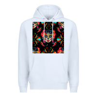 White sugar skull seamless pattern Premium Hoodie - BundleAndBundleShop