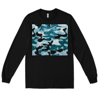 Black blue camouflage glitter Long Sleeve Tee - BarkalooDesign