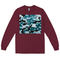 Burgundy blue camouflage glitter Long Sleeve Tee - BarkalooDesign