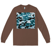 Chestnut blue camouflage glitter Long Sleeve Tee - BarkalooDesign