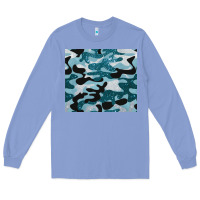 Colony Blue blue camouflage glitter Long Sleeve Tee - BarkalooDesign
