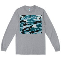 Heather Grey blue camouflage glitter Long Sleeve Tee - BarkalooDesign
