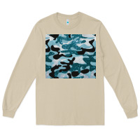 Mushroom blue camouflage glitter Long Sleeve Tee - BarkalooDesign