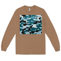 Toasted Coconut blue camouflage glitter Long Sleeve Tee - BarkalooDesign
