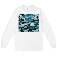 White blue camouflage glitter Long Sleeve Tee - BarkalooDesign