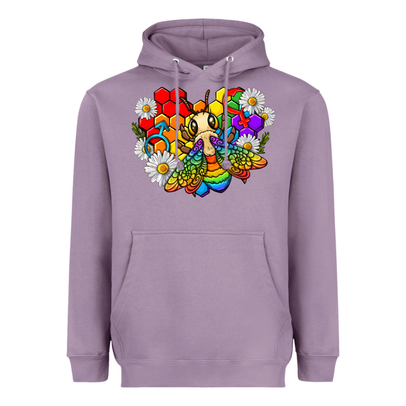 Pride Bee With Daisy Lgbtq Heavyweight Hoodie by texasbilliewilder | Teevron