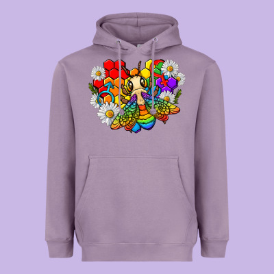 Heavyweight Hoodie pride bee with daisy lgbtq