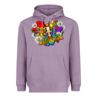Lavender pride bee with daisy lgbtq Heavyweight Hoodie - texasbilliewilder