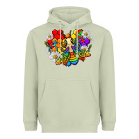 Matcha pride bee with daisy lgbtq Heavyweight Hoodie - texasbilliewilder