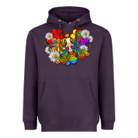 Plum pride bee with daisy lgbtq Heavyweight Hoodie - texasbilliewilder