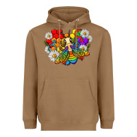 Toasted Coconut pride bee with daisy lgbtq Heavyweight Hoodie - texasbilliewilder