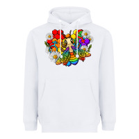 White pride bee with daisy lgbtq Heavyweight Hoodie - texasbilliewilder