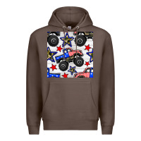 Coffee usa monster truck seamless pattern Premium Hoodie - BundleAndBundleShop