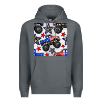 Rock usa monster truck seamless pattern Premium Hoodie - BundleAndBundleShop
