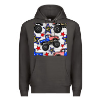 Smoke usa monster truck seamless pattern Premium Hoodie - BundleAndBundleShop