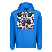 True Royal usa monster truck seamless pattern Premium Hoodie - BundleAndBundleShop