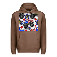 Chestnut usa monster truck seamless pattern Premium Hoodie - BundleAndBundleShop