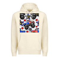 Sandshell usa monster truck seamless pattern Premium Hoodie - BundleAndBundleShop