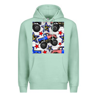 Seafoam usa monster truck seamless pattern Premium Hoodie - BundleAndBundleShop