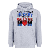 Heather Grey my favorite hockey player calls me mom Heavyweight Hoodie - Zillion Design Studio