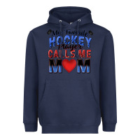 Navy my favorite hockey player calls me mom Heavyweight Hoodie - Zillion Design Studio