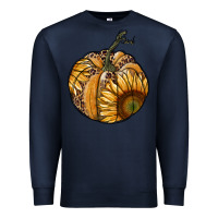 Navy sunflower pumpkin Premium Sweatshirt - RanaPortraitStore