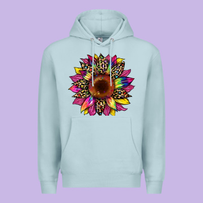 Tie Dye Leopard Sunflower Premium Hoodie Designed By Artiststas