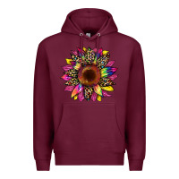 Burgundy tie dye leopard sunflower Premium Hoodie - Artiststas