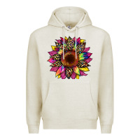 Oatmeal Heather tie dye leopard sunflower Premium Hoodie - Artiststas