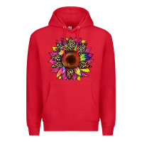 Red tie dye leopard sunflower Premium Hoodie - Artiststas