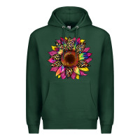 Sports Green tie dye leopard sunflower Premium Hoodie - Artiststas