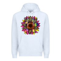 White tie dye leopard sunflower Premium Hoodie - Artiststas