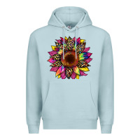 Blue Mist tie dye leopard sunflower Premium Hoodie - Artiststas