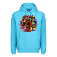 Ocean Blue tie dye leopard sunflower Premium Hoodie - Artiststas