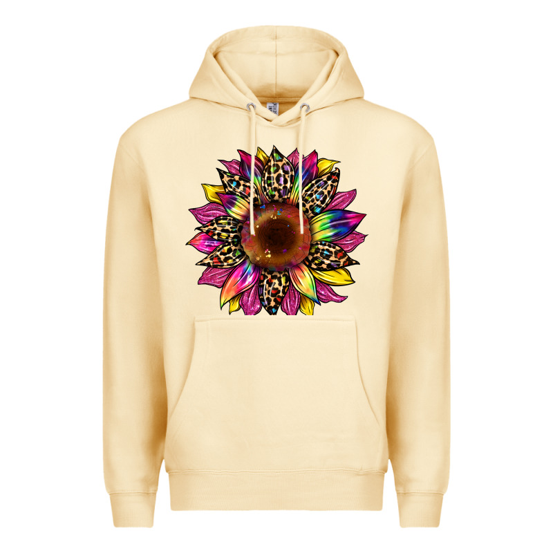 Tie Dye Leopard Sunflower Premium Hoodie by Artiststas | Teevron