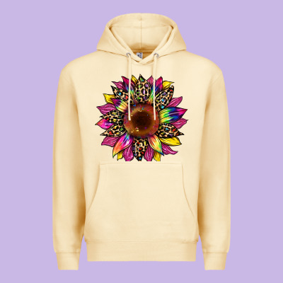 Tie Dye Leopard Sunflower Premium Hoodie Designed By Artiststas
