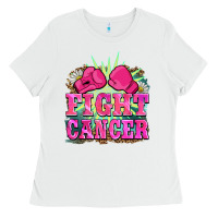 White fight cancer Ladies Tee - BarkalooDesign